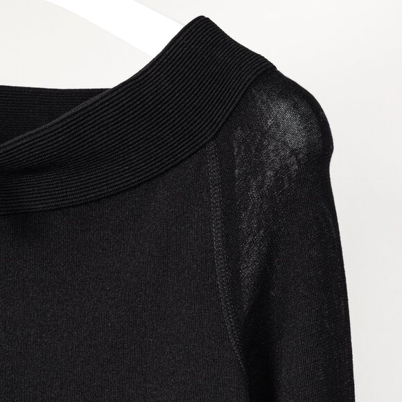 Annette Gortz SS/16 Vice Black Ribbed Collar Long Zip Fit-and-Flare Cardigan - Picture 5 of 11